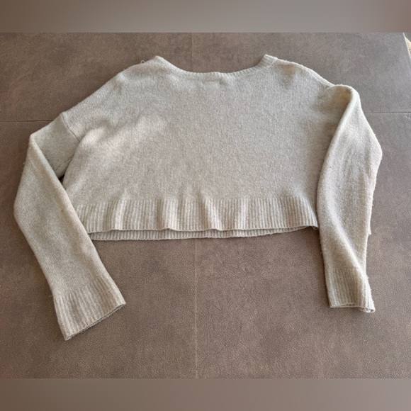 Cooperative Cream Cropped Crewneck Sweater - Picture 6 of 9